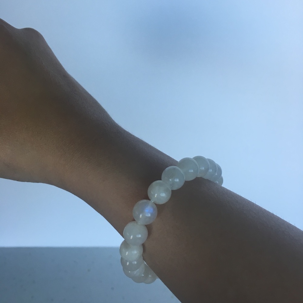 Genuine Moonstone Bead Bracelet